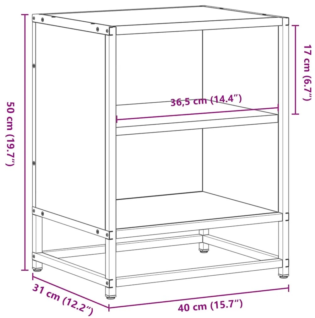 ΚΟΜΟΔΙΝΟ ΜΑΥΡΟ 40X31X50 CM ΚΑΤΑΣΚΕΥΑΣΜΕΝΟ ΞΥΛΟ ΚΑΙ ΜΕΤΑΛΛΟ 848699