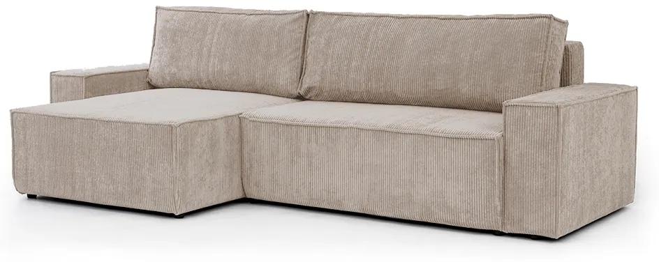 Γωνιακός καναπές Κρεβάτι Flabio, μπέζ 283x90x144cm-Αριστερή γωνία-BOG1247