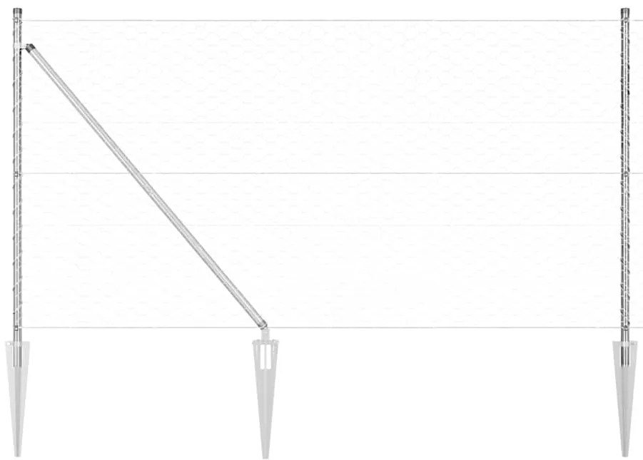 vidaXL Στύλος Περιφράξεων Ασημί 50 x 1 μ (50 χλστ πλέγμα) Ατσάλι