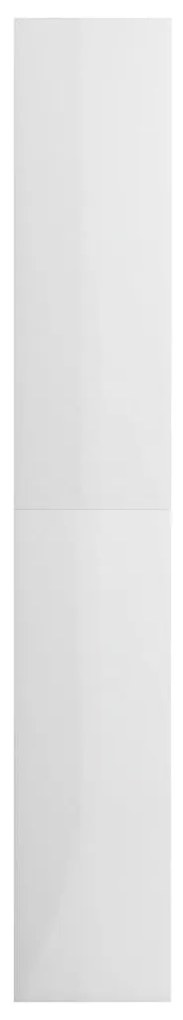 vidaXL Βιβλιοθήκη με 5 Ράφια Γυαλιστερό Λευκό 80x30x189 εκ Μοριοσανίδα