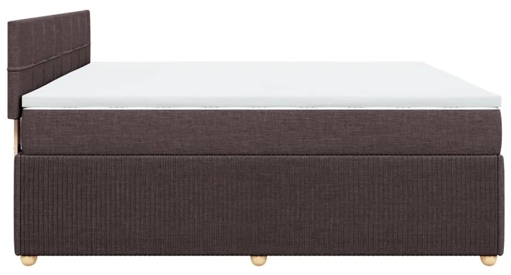 Κρεβάτι Boxspring με Στρώμα Σκούρο Καφέ 180x200 εκ Υφασμάτινο - Καφέ