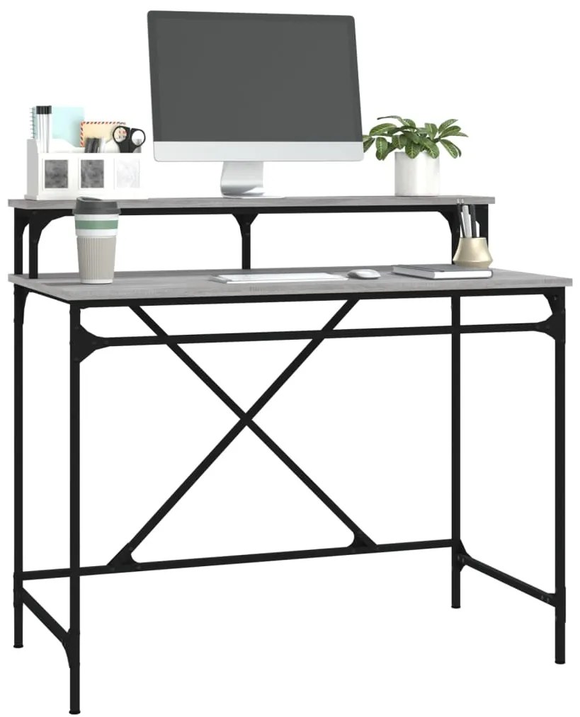 vidaXL Γραφείο Γκρι Sonoma 100x50x90 εκ. από Επεξεργασμένο Ξύλο