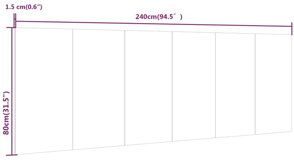 vidaXL Κεφαλάρι Κρεβατιού Γκρι Sonoma 240x1,5x80 εκ. Επεξεργ. Ξύλο