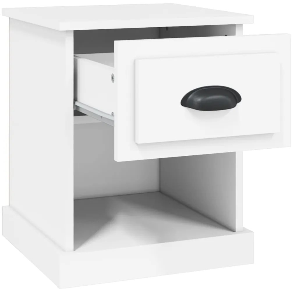 vidaXL Κομοδίνα 2 τεμ. Λευκά 39 x 39 x 47,5 εκ. από Επεξεργασμένο Ξύλο