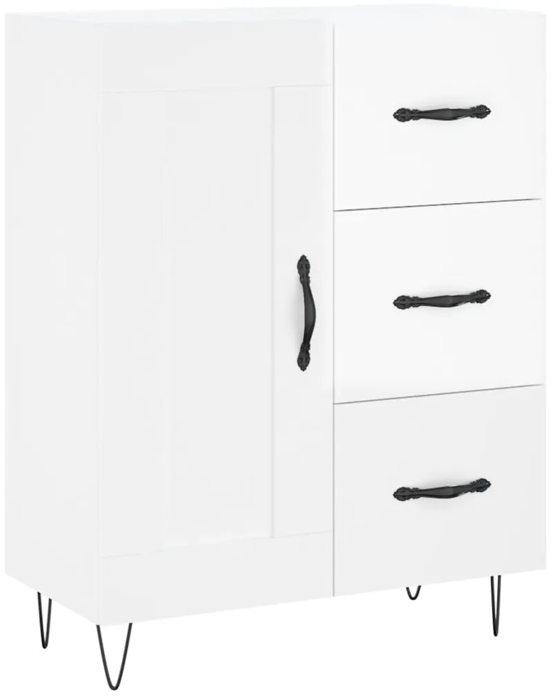 vidaXL Ντουλάπι Γυαλιστερό Λευκό 69,5x34x90 εκ. Επεξεργασμένο Ξύλο