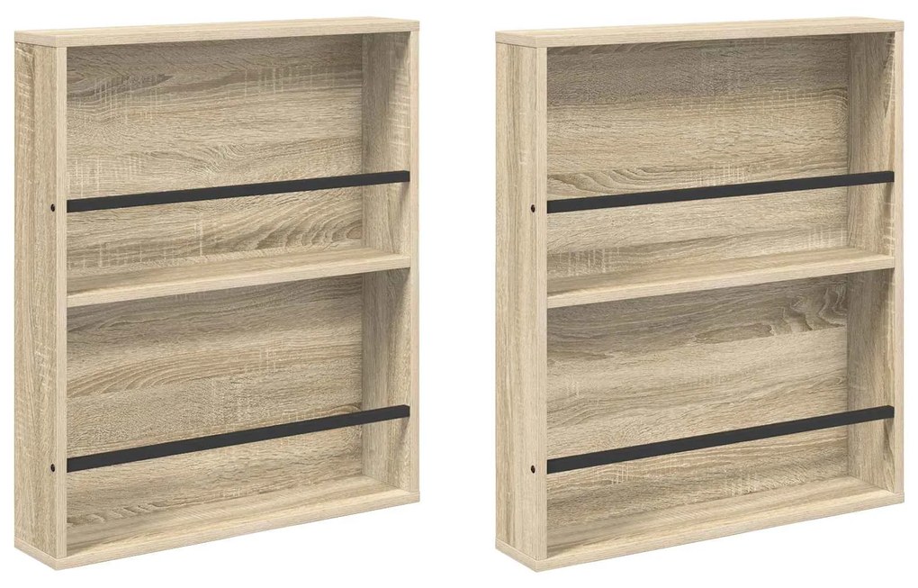 vidaXL Ράφι Περιοδικών με ράφι 2 pcs Δρύς Sonoma 60 x 12 x 70 εκ
