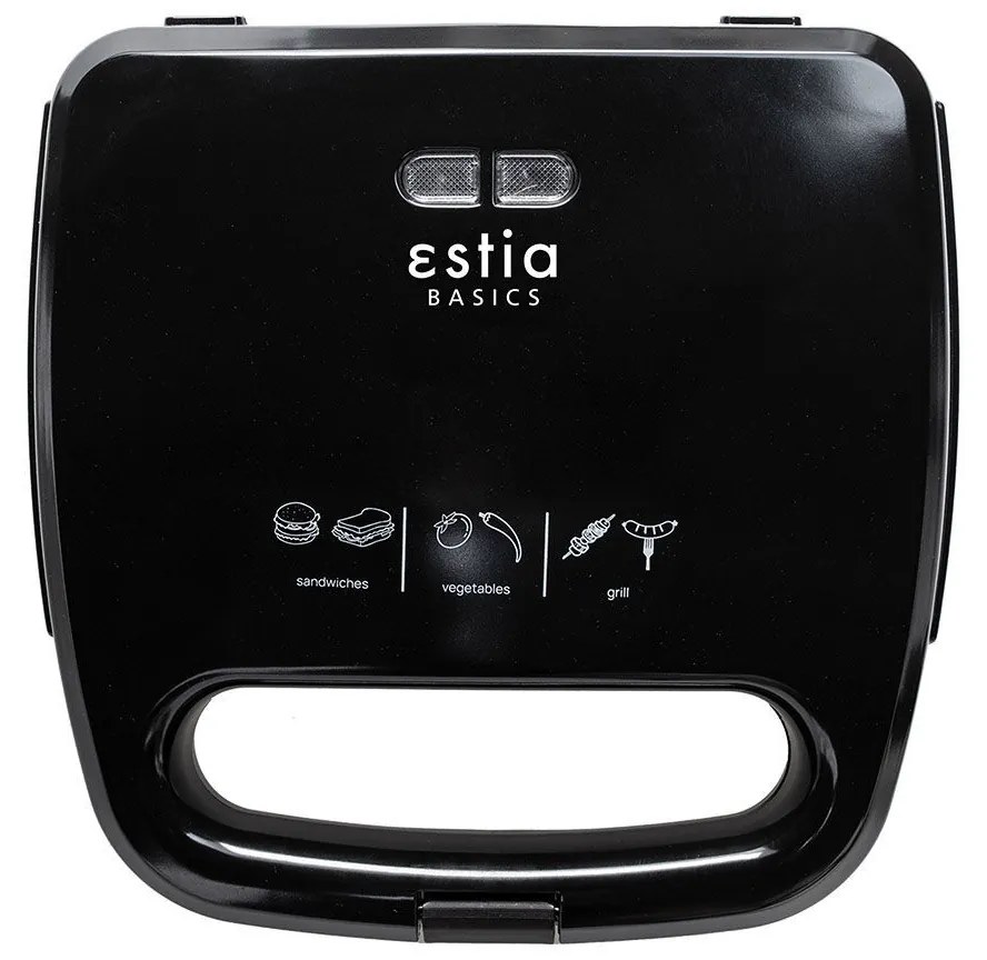 Estia 06-10027 BlackPlus Τοστιέρα για 2 Τοστ 750W,  Μαύρη