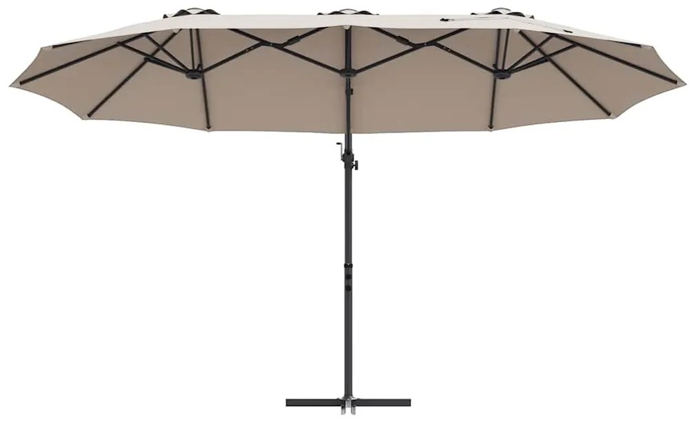 vidaXL Ομπρέλα κήπου τύπου καντίλας Taupe 372 x 198 x 243 εκ
