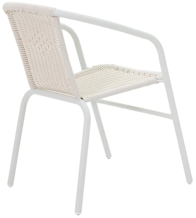 Πολυθρόνα Obbi pakoworld μέταλλο-pe λευκό 53x59x72εκ