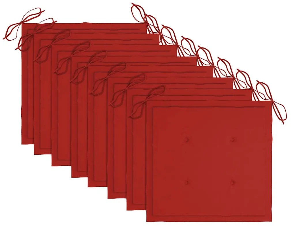 vidaXL Καρέκλες Κήπου 8 τεμάχια από Μασίφ Ξύλο Teak με Μαξιλάρια