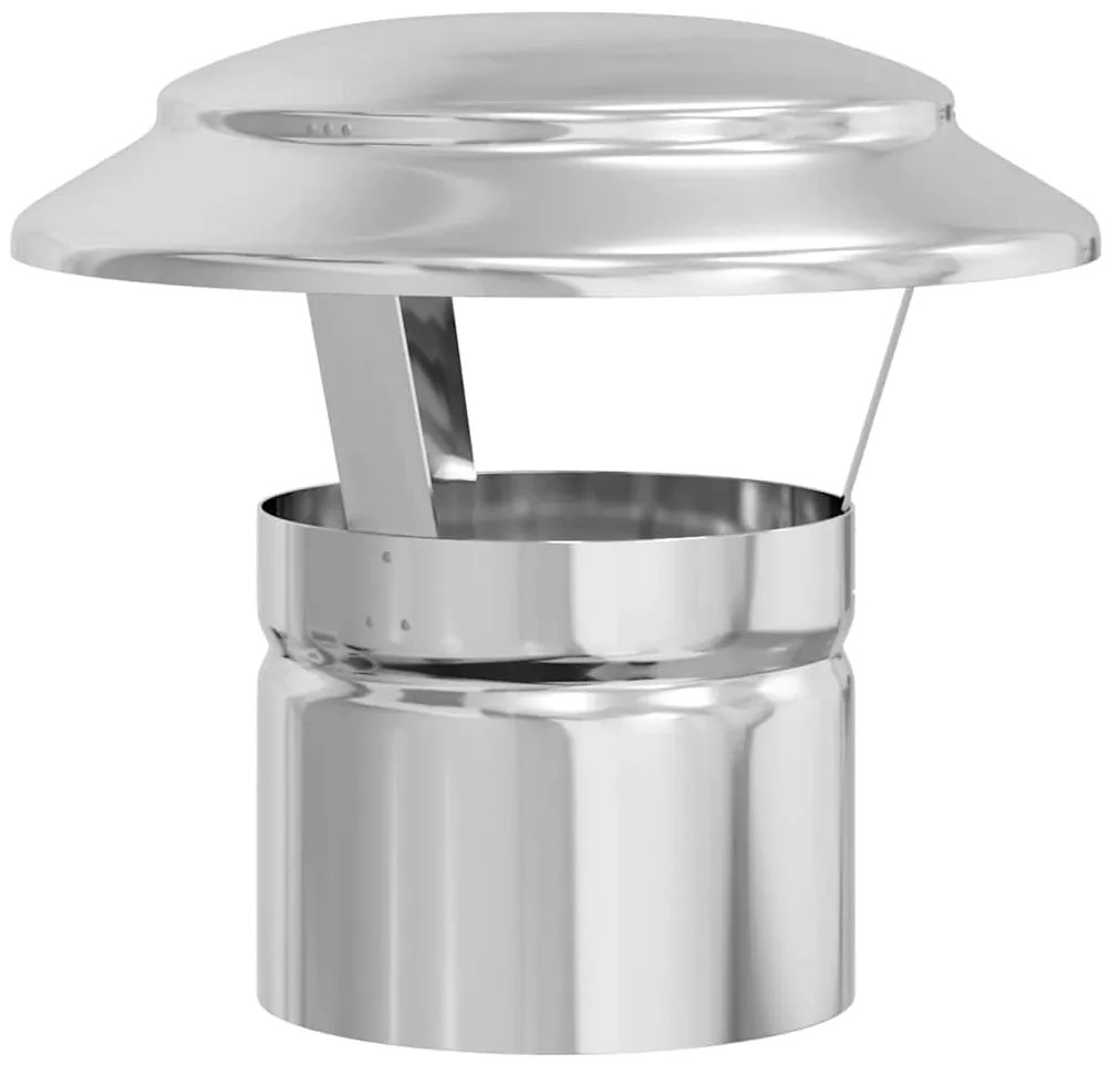 vidaXL Κάλυμμα Βροχής Καμινάδας Ασημί 20 x 20 x 18 εκ.