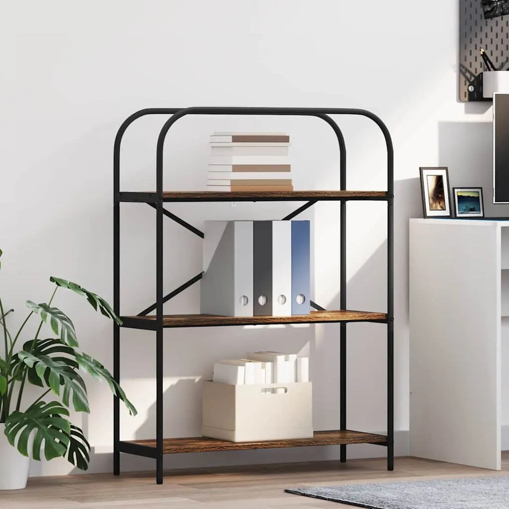 vidaXL Ράφι Βιβλίων Καπνιστό Δρύς 80 x 30 x 109 εκ Επεξεργασμένο ξύλο