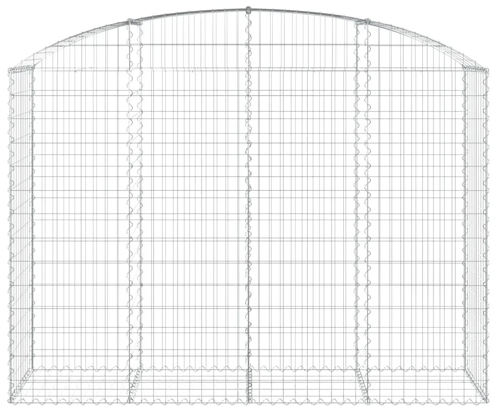 Συρματοκιβώτιο Τοξωτό 200x50x140/160εκ. από Γαλβανισμένο Χάλυβα - Ασήμι