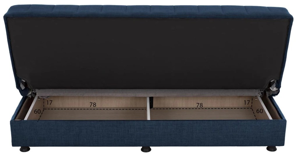 Καναπές - Κρεβάτι Andri 3θέσιος Μπλέ 180x72x77Y εκ. 180x72x77 εκ.