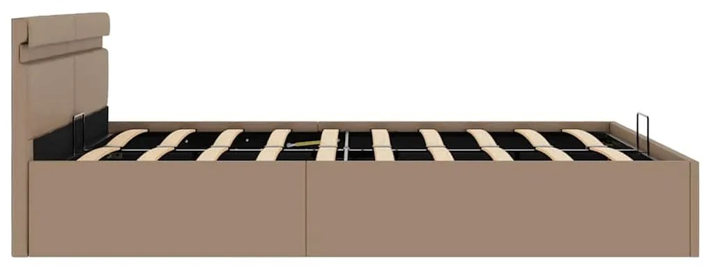 vidaXL Πλαίσιο Κρεβατιού Αποθ. Χώρο/LED Καπουτσίνο 180x200εκ Δερματίνη