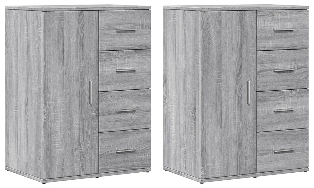 vidaXL Ντουλάπι 2 τεμ. Γκρι Sonoma 59x39x80 εκ. από Επεξεργασμένο Ξύλο