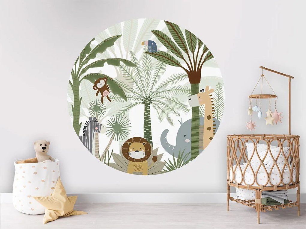 Jungle Joy Ταπετσαρια Τοιχου Πρασινο Στρογγυλη 80cm