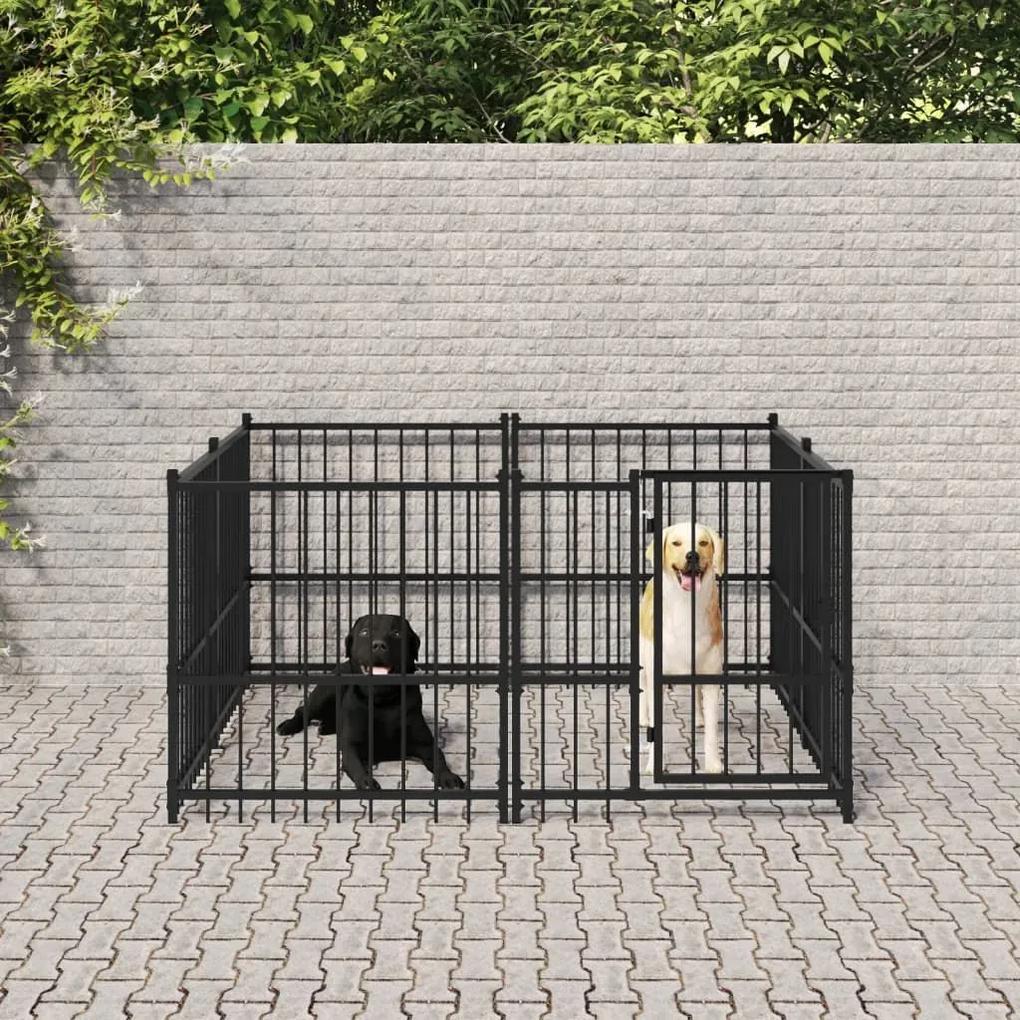 Κλουβί Σκύλου Εξωτερικού Χώρου 3,75 μ² από Ατσάλι - Μαύρο