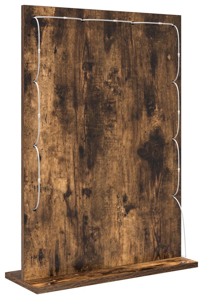 vidaXL Καθρέφτης Vanity Καπνιστό ξύλο Ξύλο, Γυαλί 70 x 50 x 18 εκ