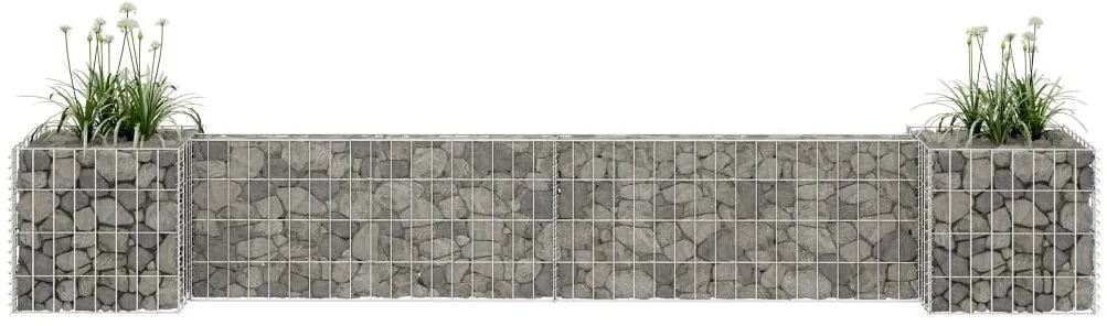 vidaXL Συρματοκιβώτιο Γλάστρα Σχήμα «Η» 260x40x40 εκ. Ατσάλινο Σύρμα