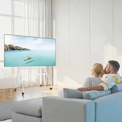 VEVOR Rolling TV Stand Mobile TV Cart Holds Up to 198 lbs for 35-100 In Screens