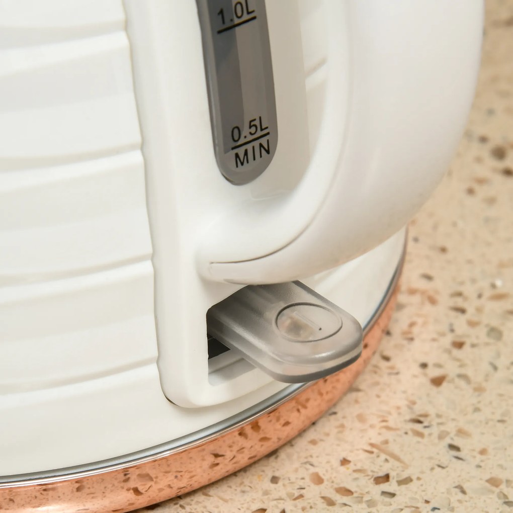 HOMCOM Σετ βραστήρα και τοστιέρας 2 σε 1, 7 επίπεδα ροδίσματος, λειτουργία απόψυξης και επαναθέρμανσης, κρεμ λευκό