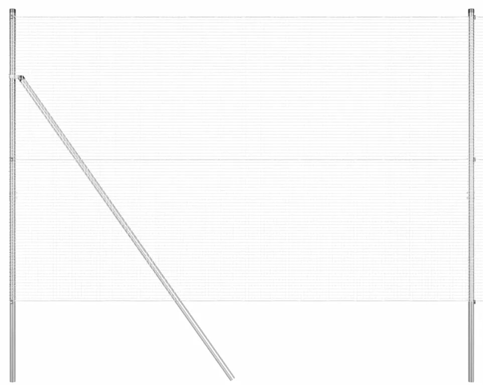vidaXL Φράχτης με Στήλες. Ασημί 1.5 x 50 m Ατσάλι