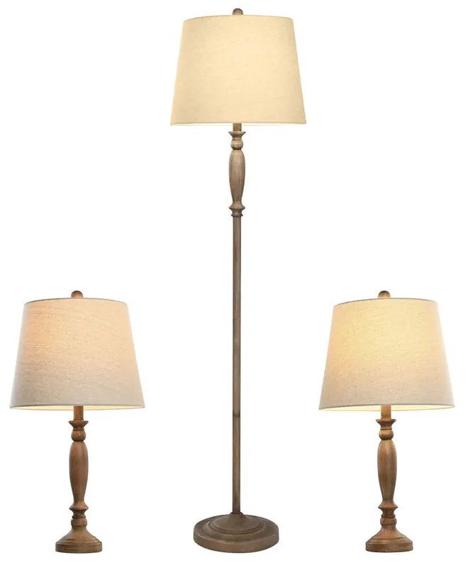 Φωτιστικό Δαπέδου Home ESPRIT Καφέ Κρεμ 50 W 220 V 38 x 38 x 150 cm (3 Τεμάχια)