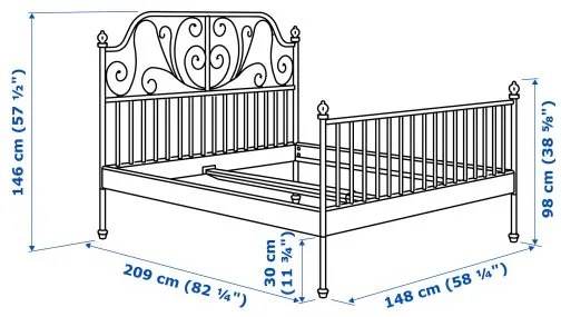 LEIRVIK σκελετός κρεβατιού, 140X200 cm 694.949.47