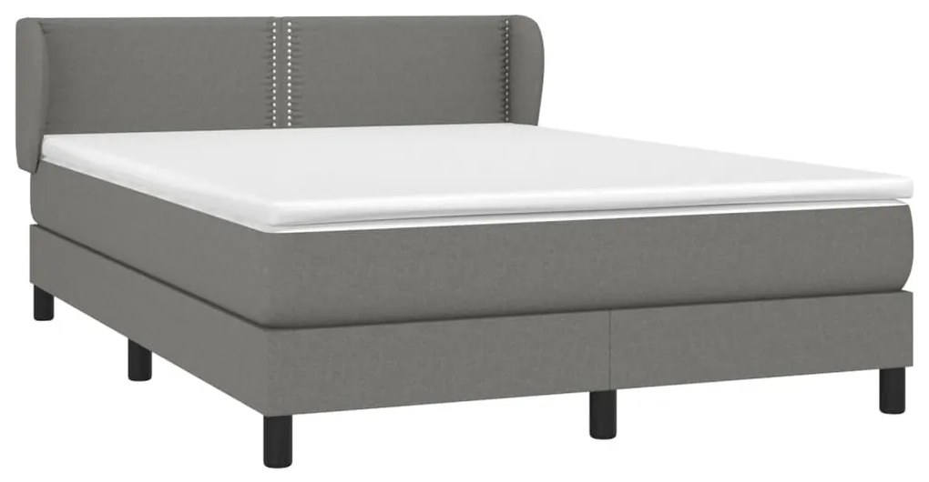 ΚΡΕΒΑΤΙ BOXSPRING ΜΕ ΣΤΡΩΜΑ ΣΚΟΥΡΟ ΓΚΡΙ 140X200 ΕΚ ΥΦΑΣΜΑΤΙΝΟ 3126166