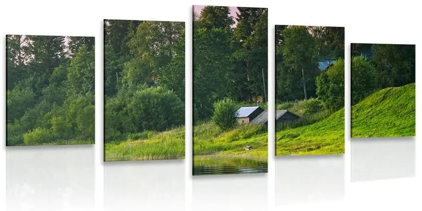 Παραμυθένια σπίτια με 5 μέρη εικόνα δίπλα στο ποτάμι - 200x100