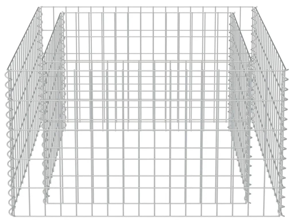 Συρματοκιβώτιο-Γλάστρα Υπερυψωμένη 90x90x50 εκ. Γαλβ. Χάλυβας - Ασήμι