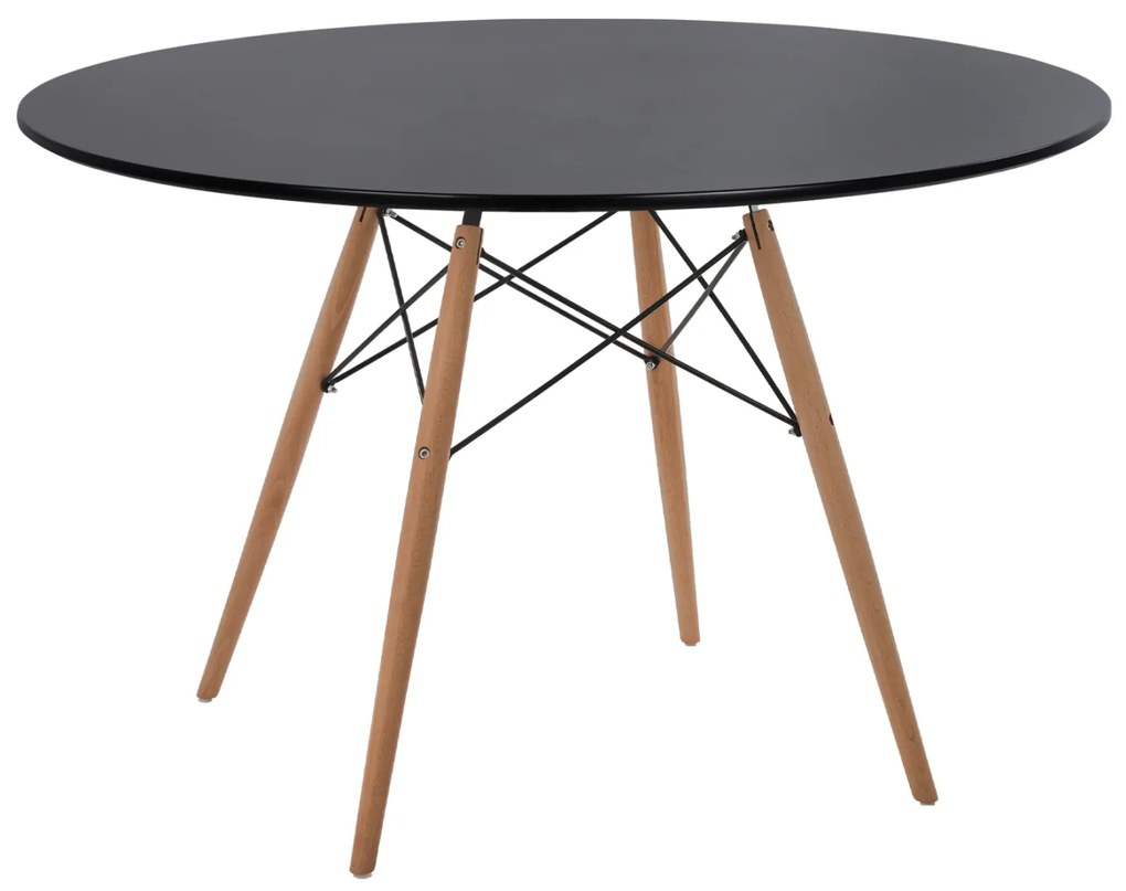 ΤΡΑΠΕΖΙ MINIMAL ΣΤΡΟΓΓΥΛΟ HM8454.02 MDF ΣΕ ΜΑΥΡΟ-ΠΟΔΙΑ ΟΞΙΑΣ ΣΕ ΦΥΣΙΚΟ Φ120Χ74Υεκ.