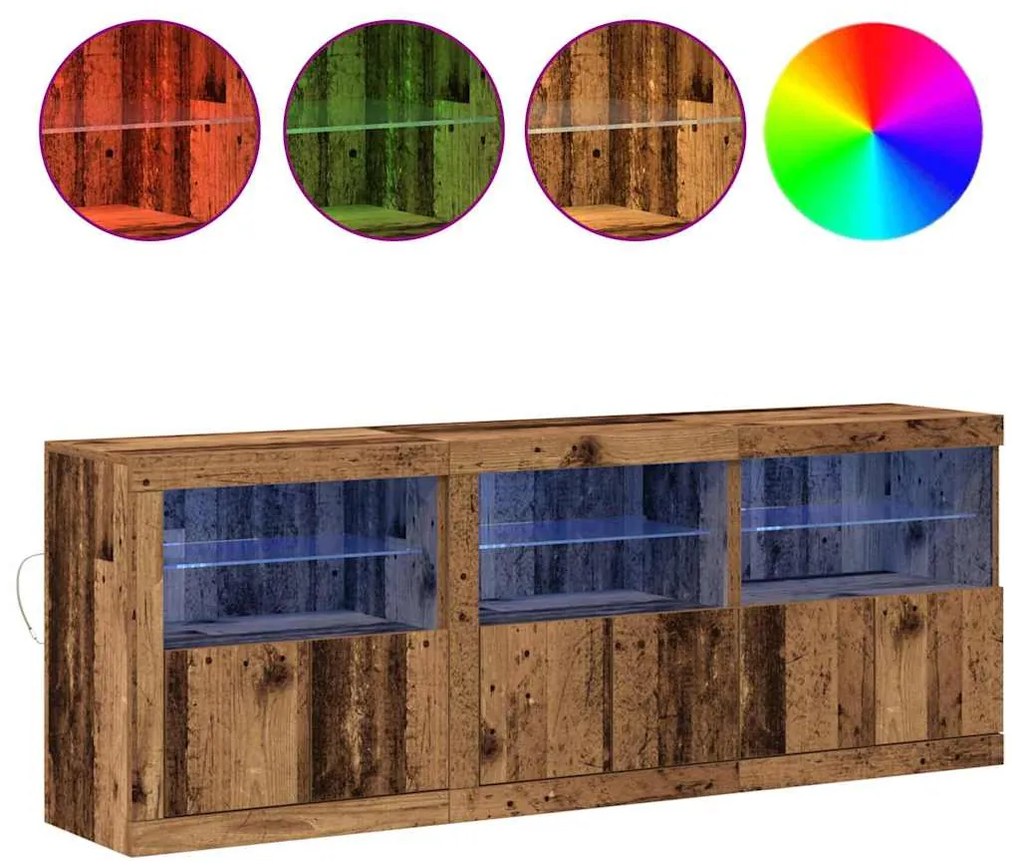 vidaXL Πλαϊνό γραφείο Παλαιό ξύλο 181.5 x 37 x 67 εκ.