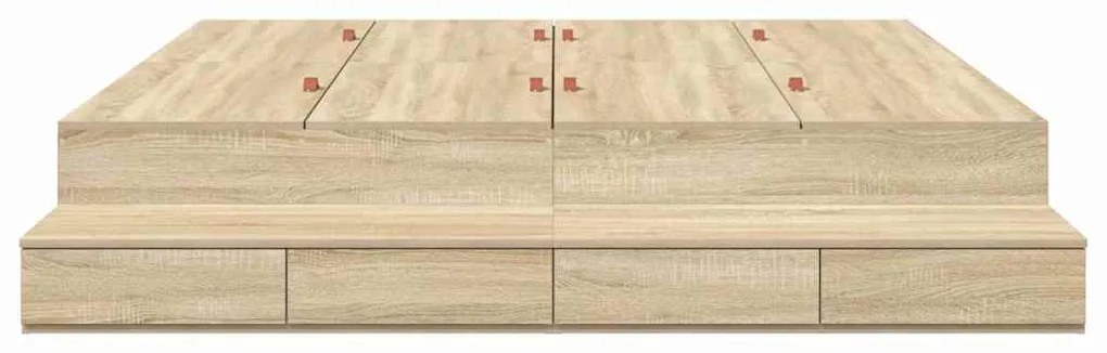 vidaXL Κρεβάτι με αποθηκευτικό χώρο Δρύς Sonoma 236.5 x 180 x 31.5 εκ