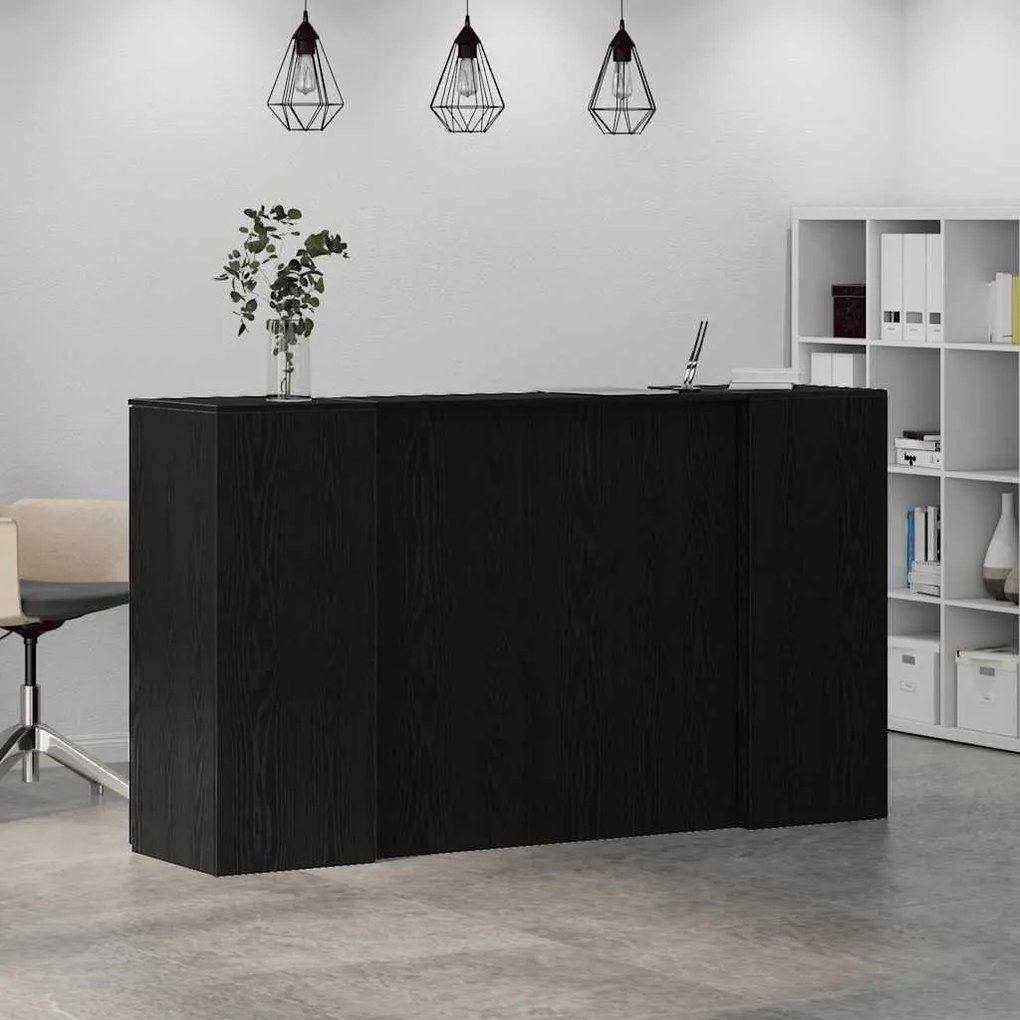 vidaXL Γραφείο υποδοχής Μαύρο Δρυς 180x50x103,5 εκ. Επεξεργασμένο Ξύλο