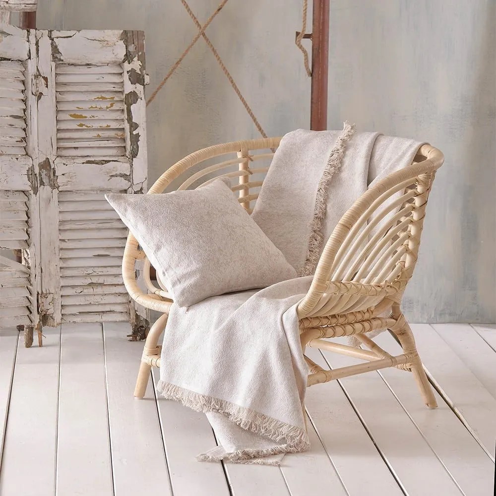 Ριχτάρι Xaviera Ecru Ρυθμός Τριθέσιο 180x280cm Cotton-Polyester