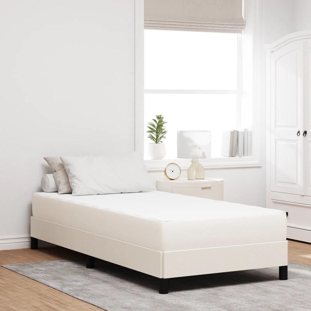 vidaXL Στρώμα με Τσέπες Κρεμ Μεσαίο 90x190x20 εκ Υφασμάτινο