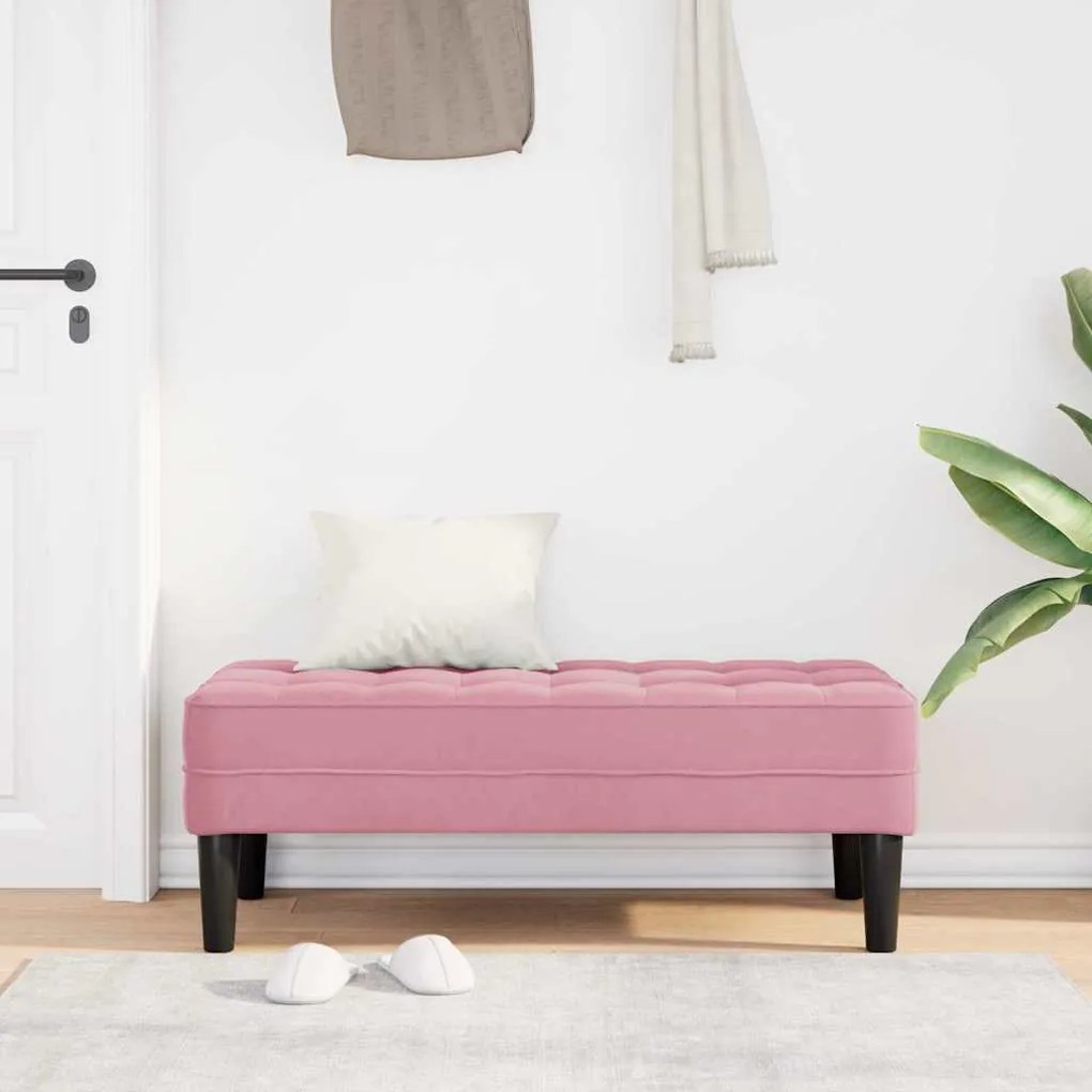 vidaXL Παγκάκι Ροζ 113x57x39 εκ. Βελούδο