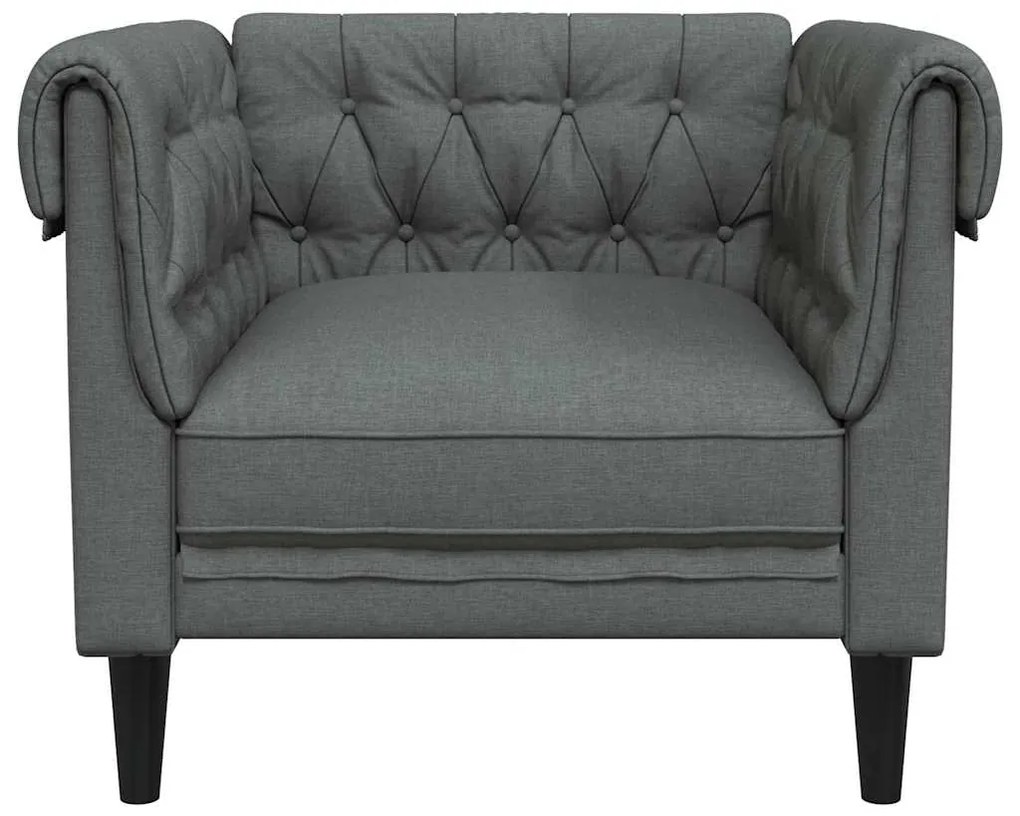 vidaXL Πολυθρόνα Chesterfield Σκούρο Γκρι Υφασμάτινη