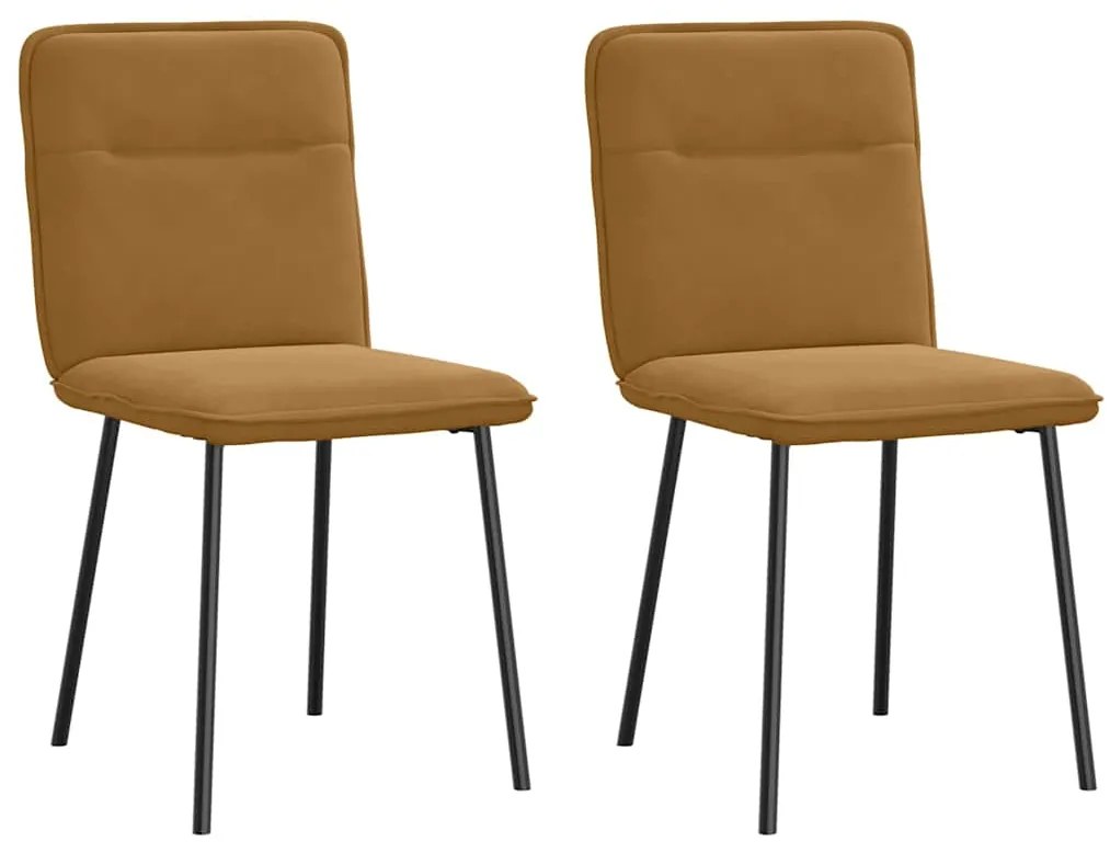 vidaXL Καρέκλες Τραπεζαρίας 2 τεμ. Καφέ Βελούδινες