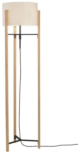 Επιδαπέδιο Φωτιστικό SHINE-WOOD E27 IP20 Φ45 Fischer Honsel-40484-Μπεζ 40484