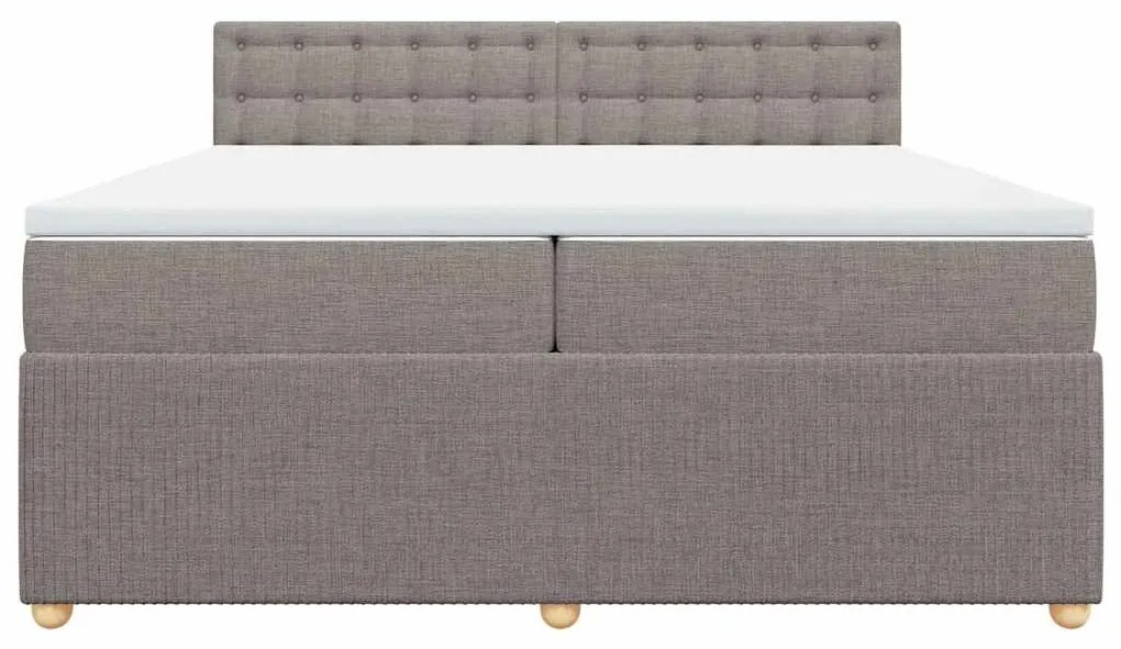 vidaXL Κρεβάτι Boxspring με Στρώμα Taupe 200x200 εκ. Υφασμάτινο