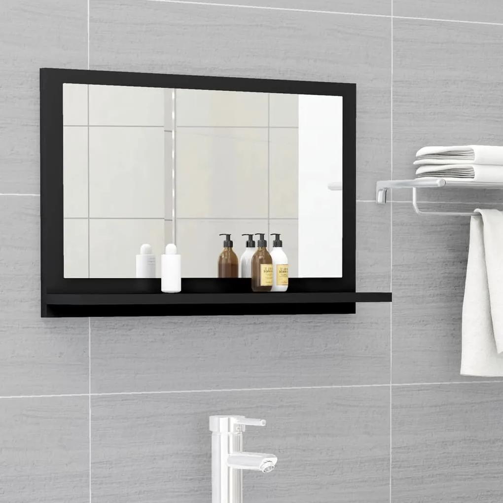 Καθρέφτης Μπάνιου Μαύρος 60 x 10,5 x 37 εκ. Μοριοσανίδα