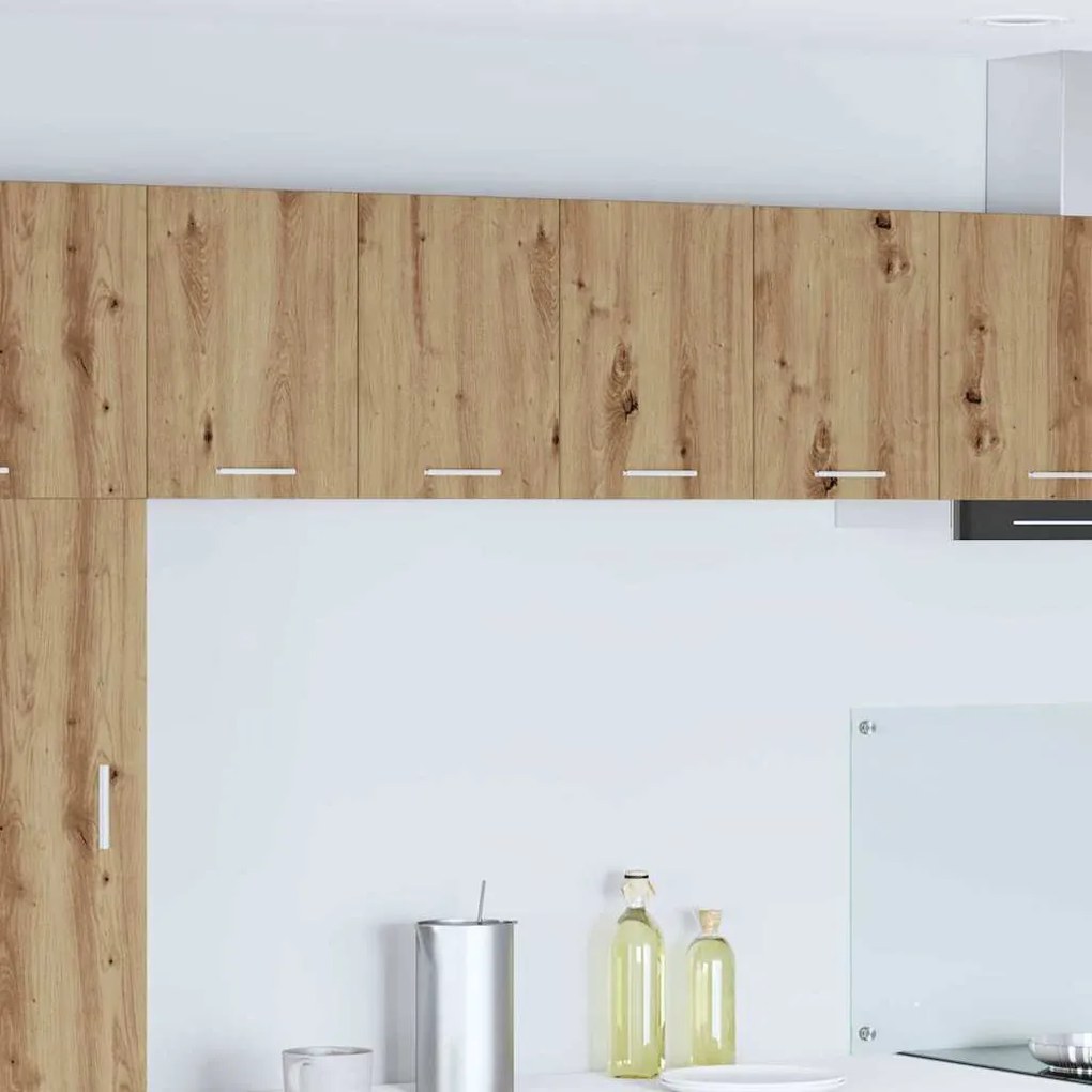 vidaXL Κρεμαστό ντουλάπι Riga 2 pcs Χειροποίητη Δρυς και Λευκό