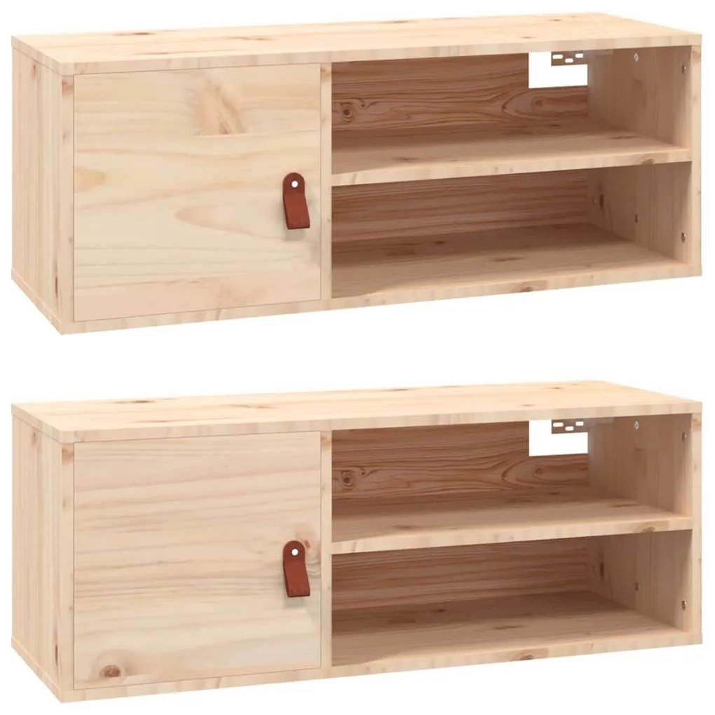 vidaXL Ντουλάπια Τοίχου 2 τεμ. 80x30x30εκ. από Μασίφ Ξύλο Πεύκου