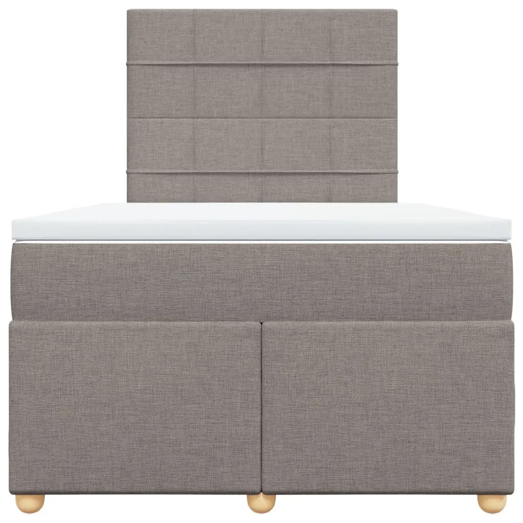 Κρεβάτι Boxspring με Στρώμα Taupe 120x200 εκ. Υφασμάτινο - Μπεζ-Γκρι