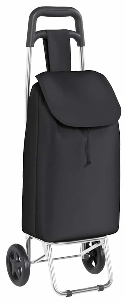 vidaXL Καρότσι Αγορών με Ρόδες Μαύρο 35L