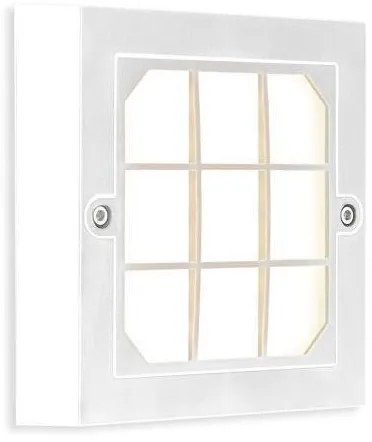 Απλίκα Φωτιστικό Τοίχου LED 6W 3CCT IP65 Πλέγμα 13,5x13,5cm Senario Pro Eurolamp-145-52120-Λευκό 145-52120