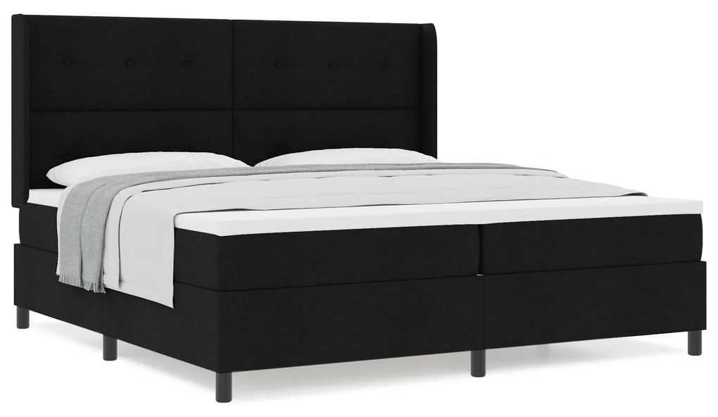 vidaXL Κρεβάτι με Βάση και Μαξιλάρι Μαύρο 200x200 εκ Υφασμάτινο